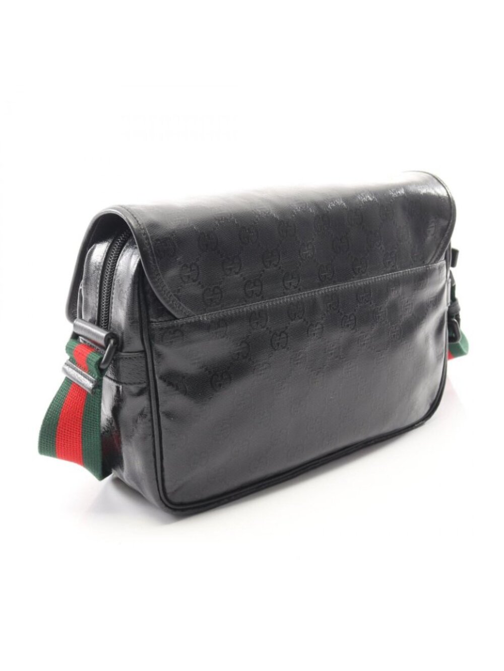 Gucci Shoulder Bag GG Crystal Black Canvas Leather - Picture 2 of 6